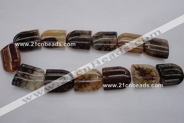 CAG4092 15.5 inches 25*30mm peltate dragon veins agate beads
