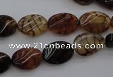 CAG4104 15.5 inches 10*14mm twisted oval dragon veins agate beads