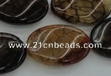 CAG4109 15.5 inches 20*30mm twisted oval dragon veins agate beads