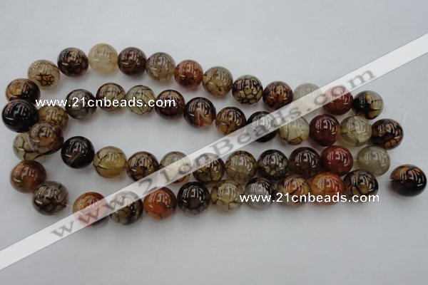 CAG4115 15.5 inches 16mm round dragon veins agate beads