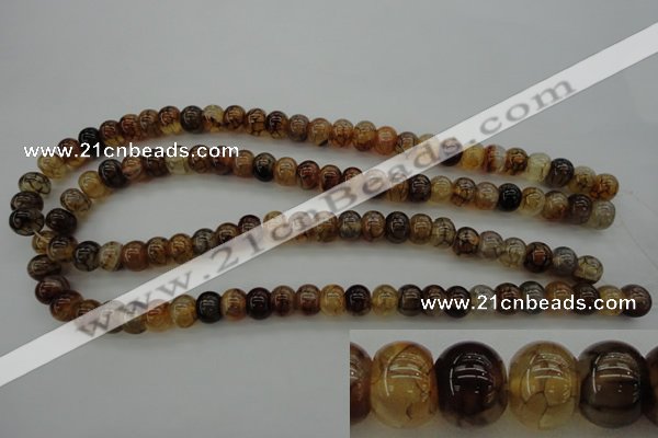 CAG4118 15.5 inches 7*10mm rondelle dragon veins agate beads