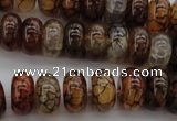 CAG4119 15.5 inches 8*15mm rondelle dragon veins agate beads