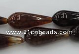 CAG4122 15.5 inches 12*30mm teardrop dragon veins agate beads