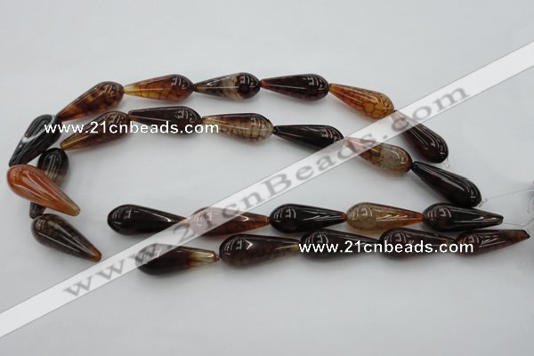 CAG4122 15.5 inches 12*30mm teardrop dragon veins agate beads