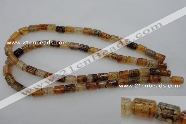 CAG4132 15.5 inches 8*11mm tube dragon veins agate beads