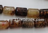 CAG4133 15.5 inches 10*14mm tube dragon veins agate beads