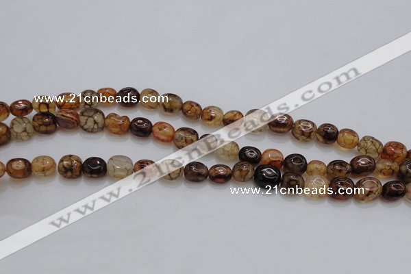 CAG4139 15.5 inches 6*8mm nuggets dragon veins agate beads