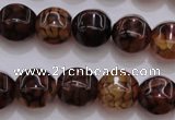 CAG4144 15.5 inches 14*14mm pumpkin dragon veins agate beads