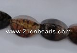 CAG4158 15.5 inches 10*14mm trihedron dragon veins agate beads