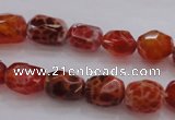 CAG4175 15.5 inches 9*12mm faceted nuggets natural fire agate beads