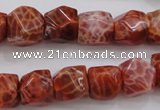 CAG4176 15.5 inches 10*11mm faceted nuggets natural fire agate beads