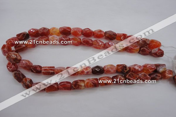 CAG4177 15.5 inches 10*14mm faceted nuggets natural fire agate beads