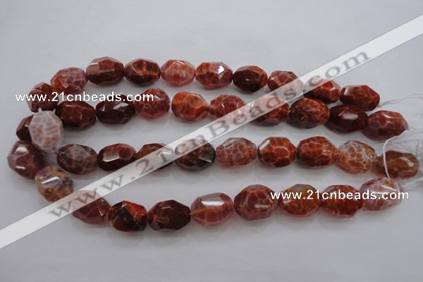 CAG4178 15.5 inches 15*20mm faceted nuggets natural fire agate beads