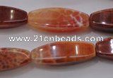 CAG4188 15.5 inches 10*30mm tetrahedron natural fire agate beads