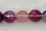 CAG419 15.5 inches 16mm faceted round agate beads Wholesale