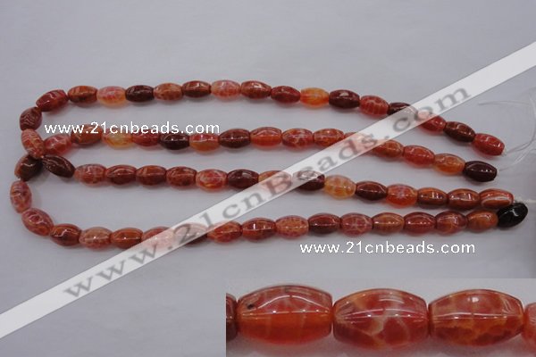 CAG4192 15.5 inches 7*12mm hexahedron natural fire agate beads