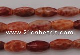 CAG4194 15.5 inches 8*14mm faceted rice natural fire agate beads