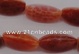 CAG4200 15.5 inches 8*16mm twisted trihedron natural fire agate beads