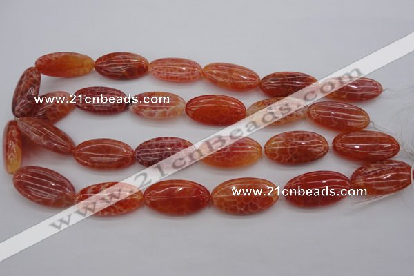 CAG4218 15.5 inches 15*30mm oval natural fire agate beads