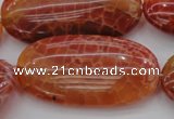 CAG4220 15.5 inches 25*50mm oval natural fire agate beads