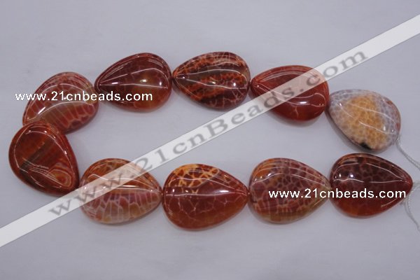 CAG4222 15.5 inches 30*40mm flat teardrop natural fire agate beads