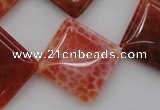 CAG4235 15.5 inches 20*20mm diamond natural fire agate beads