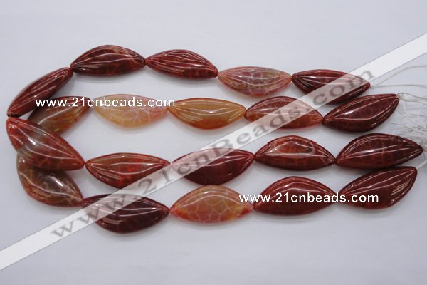 CAG4236 15.5 inches 18*39mm triangle natural fire agate beads