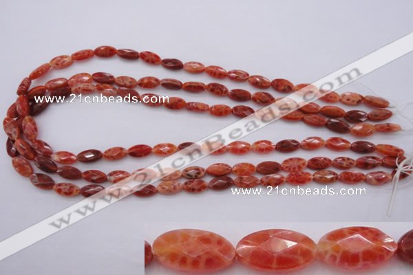 CAG4268 15.5 inches 6*12mm faceted marquise natural fire agate beads