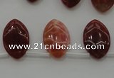 CAG4295 Top-drilled 12*18mm marquise natural fire agate beads