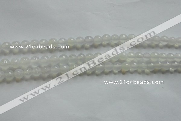 CAG4340 15.5 inches 4mm round white agate beads wholesale