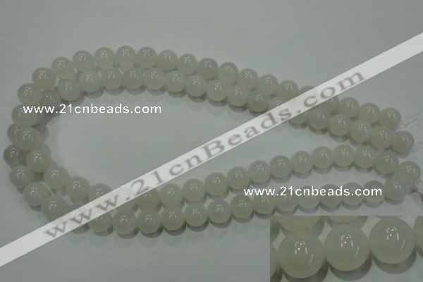 CAG4343 15.5 inches 10mm round white agate beads wholesale