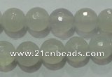 CAG4350 15.5 inches 8mm faceted round white agate beads wholesale