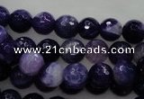 CAG436 15.5 inches 10mm faceted round dark purple agate beads