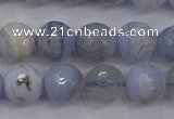 CAG4362 15.5 inches 8mm faceted round blue lace agate beads