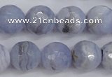 CAG4364 15.5 inches 12mm faceted round blue lace agate beads