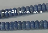 CAG4372 15.5 inches 5*10mm rondelle dyed blue lace agate beads