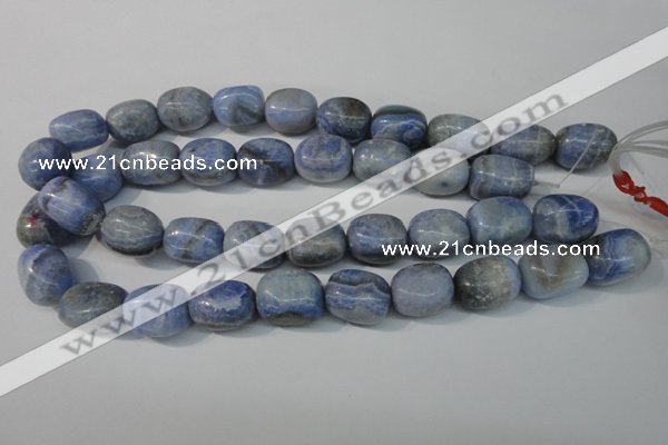 CAG4379 15.5 inches 15*20mm nuggets dyed blue lace agate beads