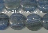 CAG4382 15.5 inches 20mm flat round dyed blue lace agate beads