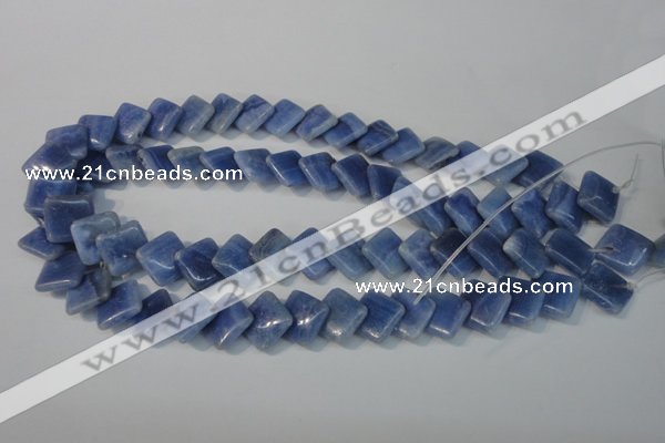 CAG4397 15.5 inches 14*14mm diamond dyed blue lace agate beads