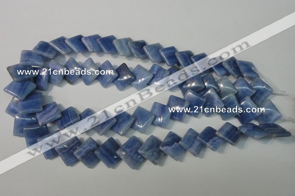 CAG4398 15.5 inches 18*18mm diamond dyed blue lace agate beads