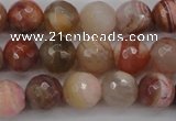 CAG4472 15.5 inches 8mm faceted round pink botswana agate beads