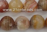 CAG4475 15.5 inches 14mm faceted round pink botswana agate beads