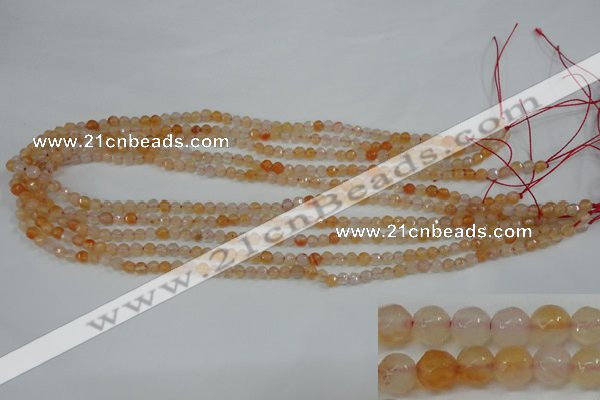 CAG4480 15.5 inches 4mm faceted round fire crackle agate beads