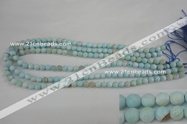 CAG4485 15.5 inches 6mm faceted round agate beads wholesale