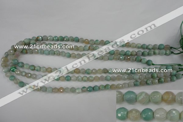 CAG4486 15.5 inches 6mm faceted round agate beads wholesale