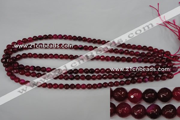 CAG4489 15.5 inches 6mm faceted round agate beads wholesale