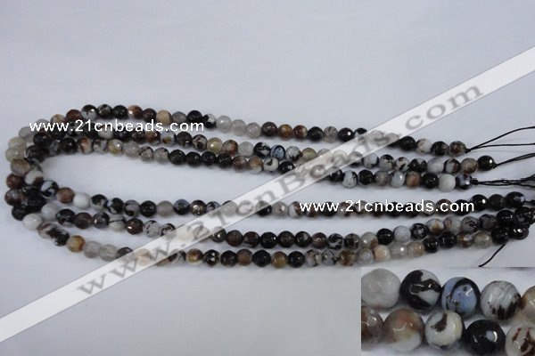 CAG4490 15.5 inches 6mm faceted round agate beads wholesale