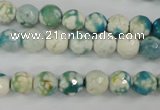 CAG4492 15.5 inches 8mm faceted round fire crackle agate beads