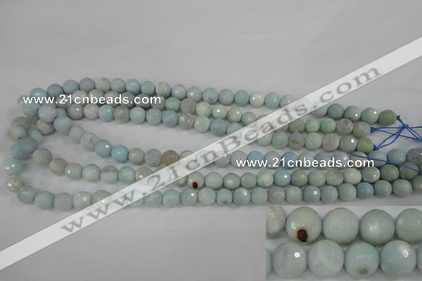 CAG4493 15.5 inches 8mm faceted round fire crackle agate beads