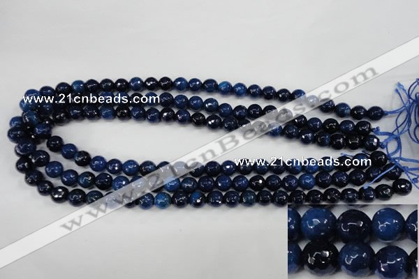 CAG4494 15.5 inches 8mm faceted round fire crackle agate beads